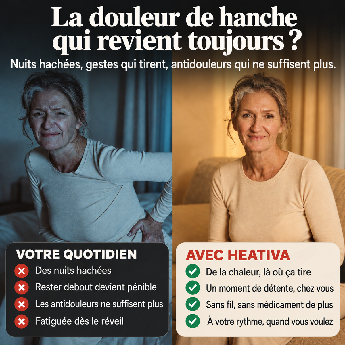 Ceinture Chauffante & Vibrante Hanche – Heativa